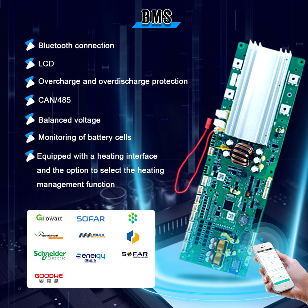 HAKADI PACEEX BMS 48V 16S LiFePO4 15-16 kwh DIY Battery Box With WiFi Bluetooth For Home Energy Storage System