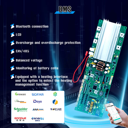 HAKADI PACEEX BMS 51.2V-48V 16S Stackable DIY Box With WiFi Bluetooth For 280-314Ah 15-16Kwh LiFePO4 Battery