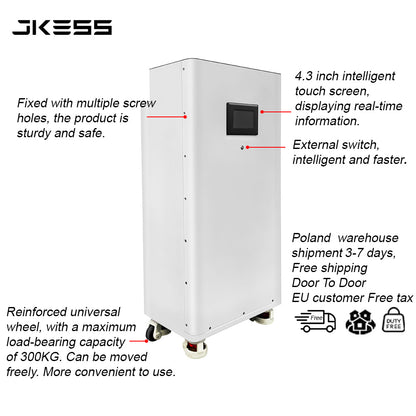 Eu Stock JK ESS Lifepo4 Battery Box with Jk Bms V19 16s 48v 200a Diy Battery case 280Ah 314Ah 51.2V 15Kwh Lifepo4 Home Storage System