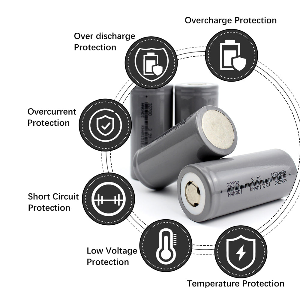 HAKADI Lifepo4 32700 3.2V 6000mAh Rechargeable high capacity battery For DIY Solar Energy E-bike