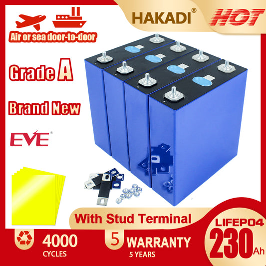 EU STOCK! Lifepo4 EVE 3.2V 230Ah Battery Original Rechargeable Cells for Energy storage,Solar,RV,EV,