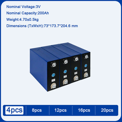 EU Stock HAKADI Sodium ion battery 3V 200Ah Brand New Na Cell DIY 12V 24V 48V Battery Pack For Home Energy Storage,Boat,Solar