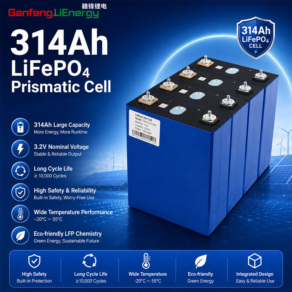 EU Stock Ganfeng 3.2V 314Ah LiFePO4 Battery Brand new Grade A 8000+ Cycle Life 7-10 Days Delivery EU