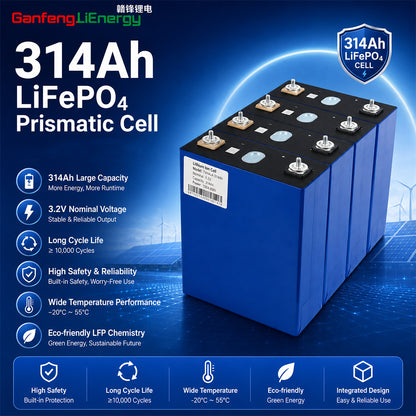 EU Stock Ganfeng 3.2V 314Ah LiFePO4 Battery Brand new Grade A 8000+ Cycle Life 7-10 Days Delivery EU