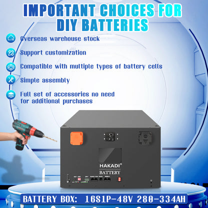 HAKADI PACEEX BMS 51.2V-48V 16S Stackable DIY Box With WiFi Bluetooth For 280-314Ah 15-16Kwh LiFePO4 Battery