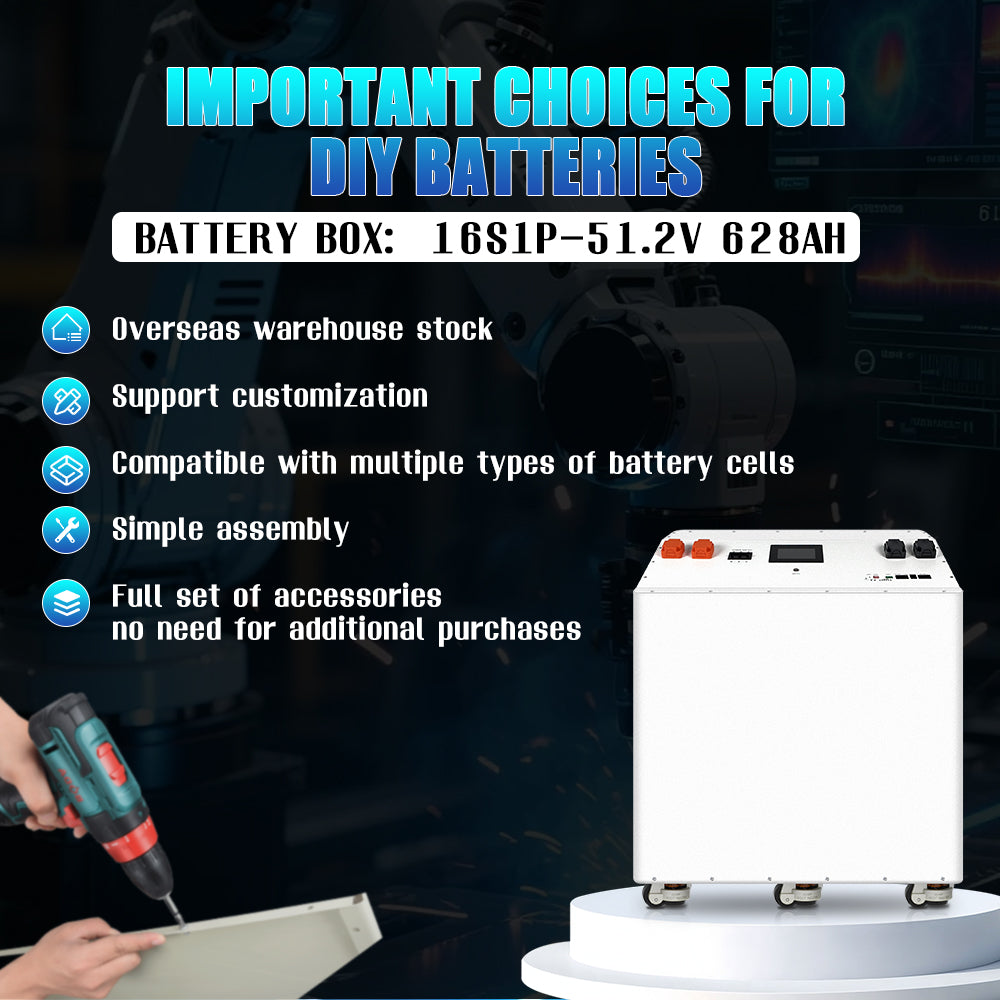 HAKADI 48V EVE MB56 628Ah Diy Battery Box 16S 32Kwh V19 JK BMS 300A For Off-Grid Backup,Solar