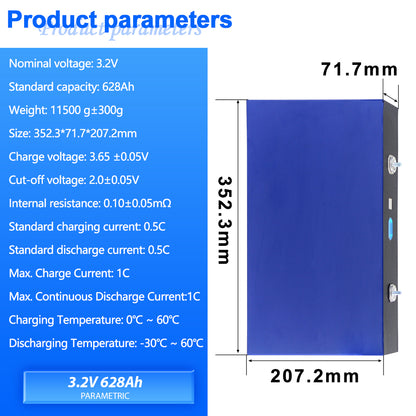 2025 New Products EVE MB56 LF560K 3.2V 628Ah LiFePO4 Battery Prismatic Lithium ion Cells For Solar System ,Inverter