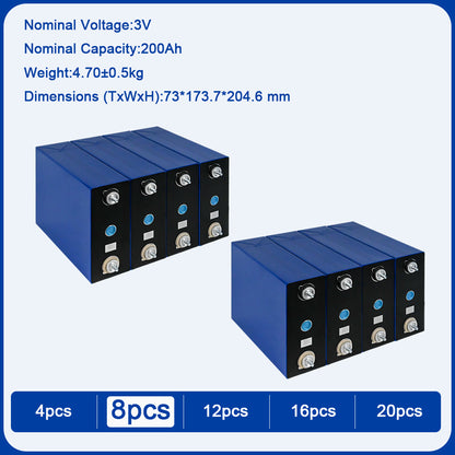 EU Stock HAKADI Sodium ion battery 3V 200Ah Brand New Na Cell DIY 12V 24V 48V Battery Pack For Home Energy Storage,Boat,Solar