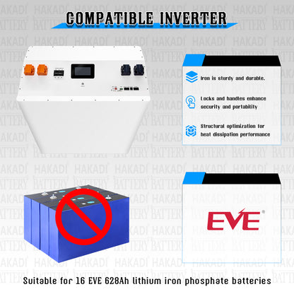 HAKADI 48V EVE MB56 628Ah Diy Battery Box 16S 32Kwh V19 JK BMS 300A For Off-Grid Backup,Solar