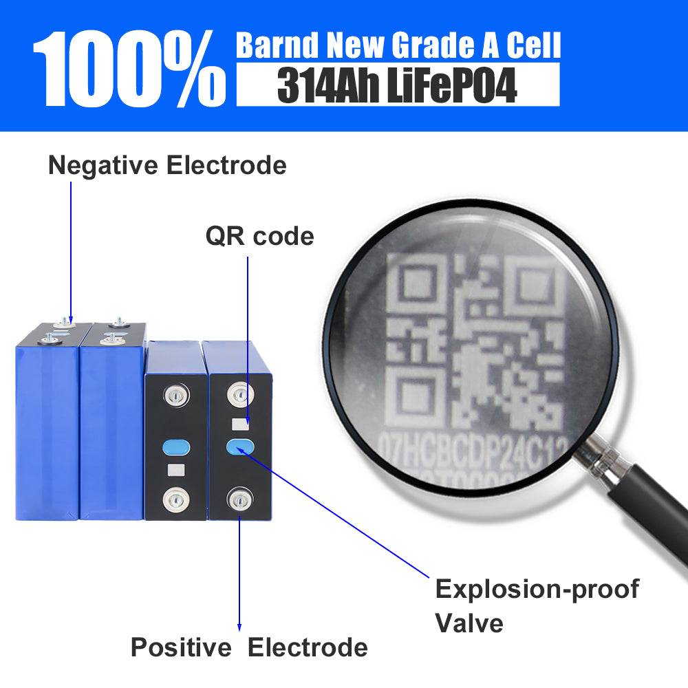 EU Stock Higee 3.2V 314Ah LiFePO4 Battery 8000 cycles Grade A LFP Cells Free Shipping 7-10days delivery