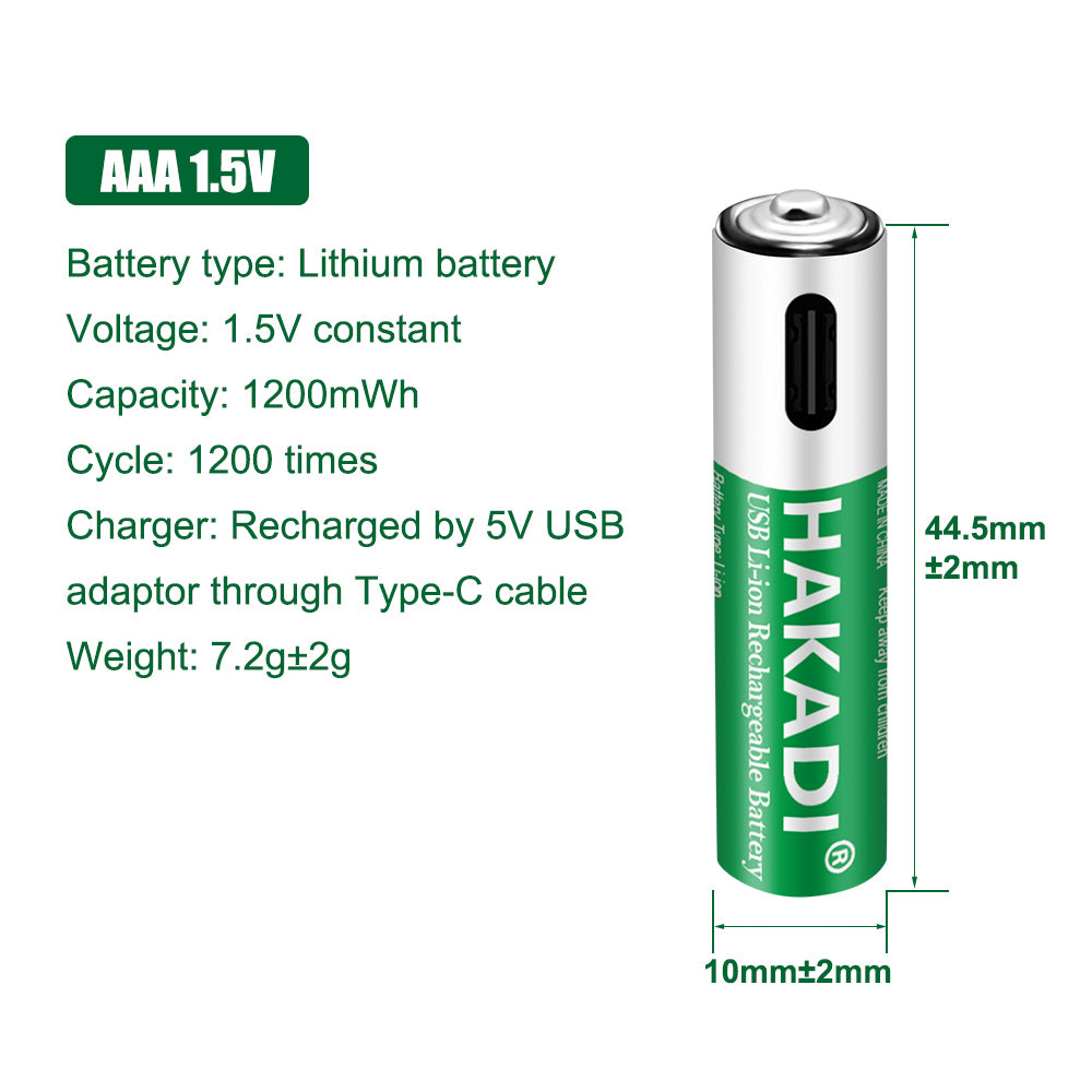 HAKADI 1.5V AAA battery 1200mWh NiMH AAA Rechargeable Battery For Electric Remote Control Toy Battery Light Battery High Capaci
