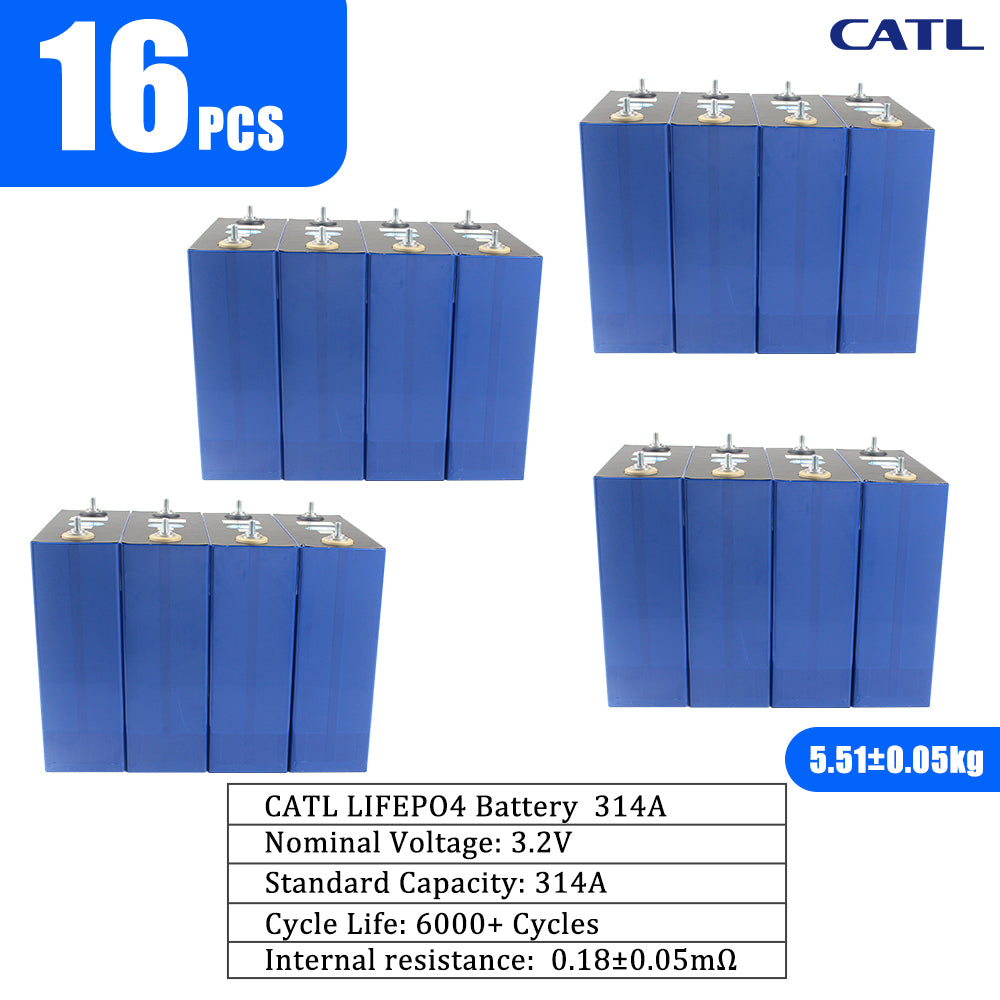 EU Stock LiFePO4 CATL 314Ah Battery Brand New Grade A Rechargeable Cells For DIY 12V 24V 48V 72V Battery Pack,RV,EV,Solar