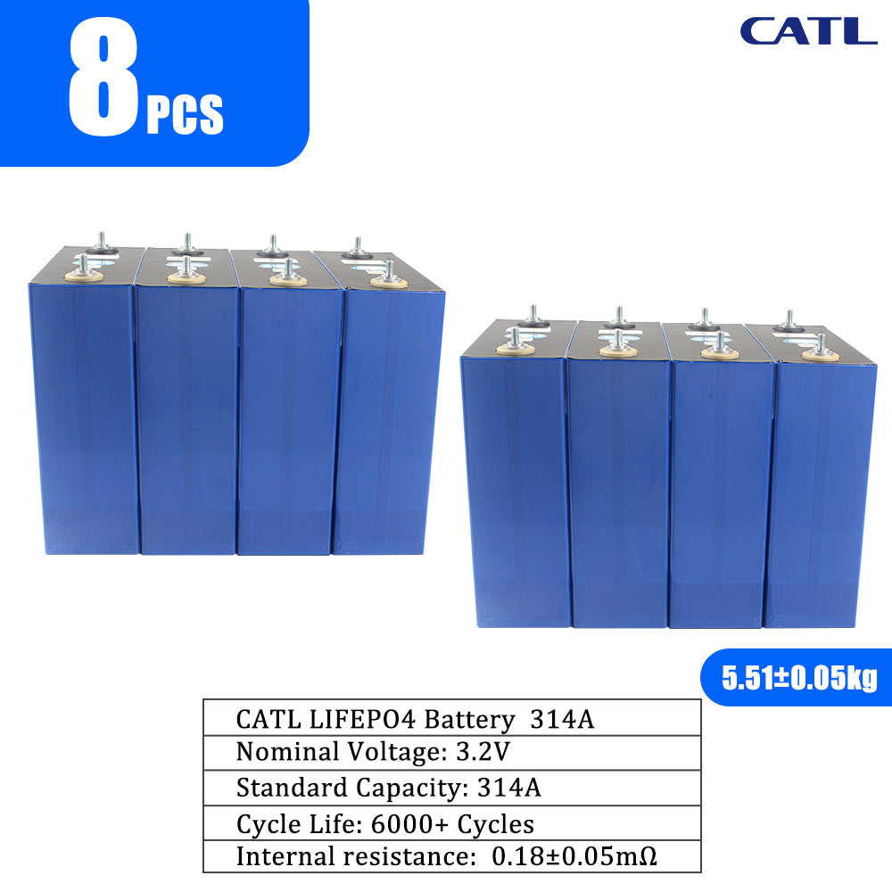 EU Stock LiFePO4 CATL 314Ah Battery Brand New Grade A Rechargeable Cells For DIY 12V 24V 48V 72V Battery Pack,RV,EV,Solar