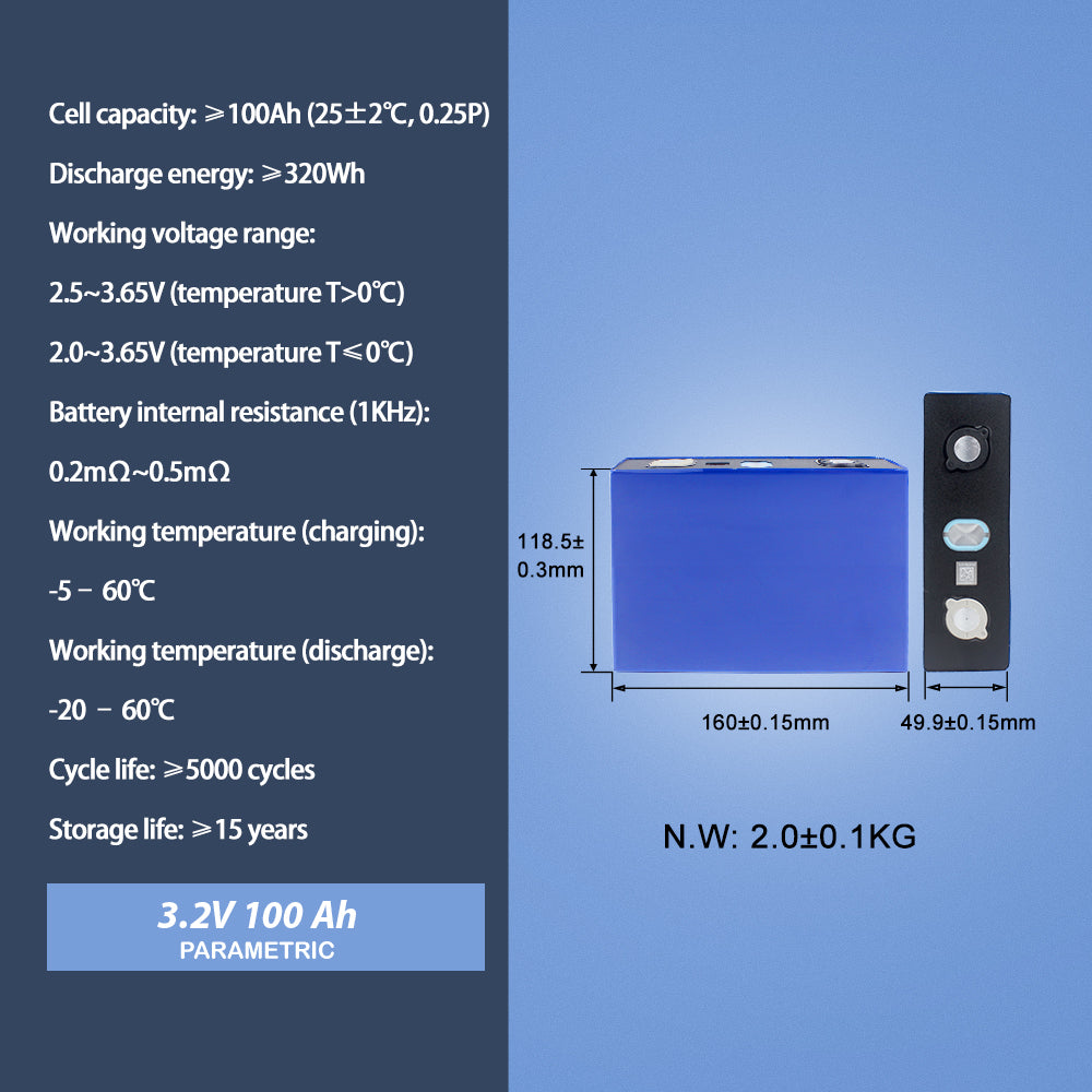 Lifepo4 CALB 3.2V 100Ah Grade A Batteries Rechargeable Battery Cycle luifeFor DIY 12V 24V 48V Battery pack Energy Storage Home Power Supply RV EV