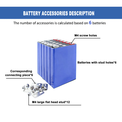 6-24PCS SCIB 2.3V 2.9Ah LTO Rechargeable Battery 25000+ Cycle Life M4 Studs For DIY Battery Pack 12V 24V 48V