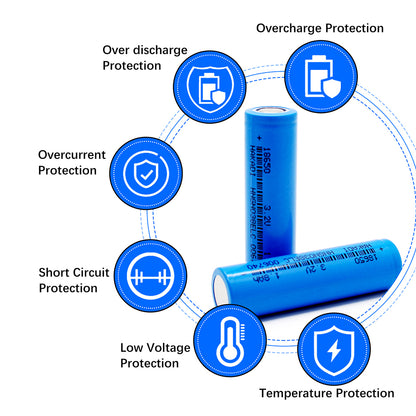 HAKADI 18650 3.2V 1800mAh Lifepo4 Rechargeable Battery Cell Cycle Life 3000+ For DIY battery pack flashlight