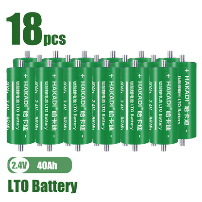 HAKADI LTO 2.4V 40Ah A Grade Lithium Titanate Batteries Rechargeable Cells For Car Audio,DIY Battery Pack,Energy storage