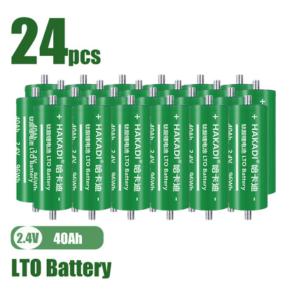 HAKADI LTO 2.4V 40Ah A Grade Lithium Titanate Batteries Rechargeable Cells For Car Audio,DIY Battery Pack,Energy storage