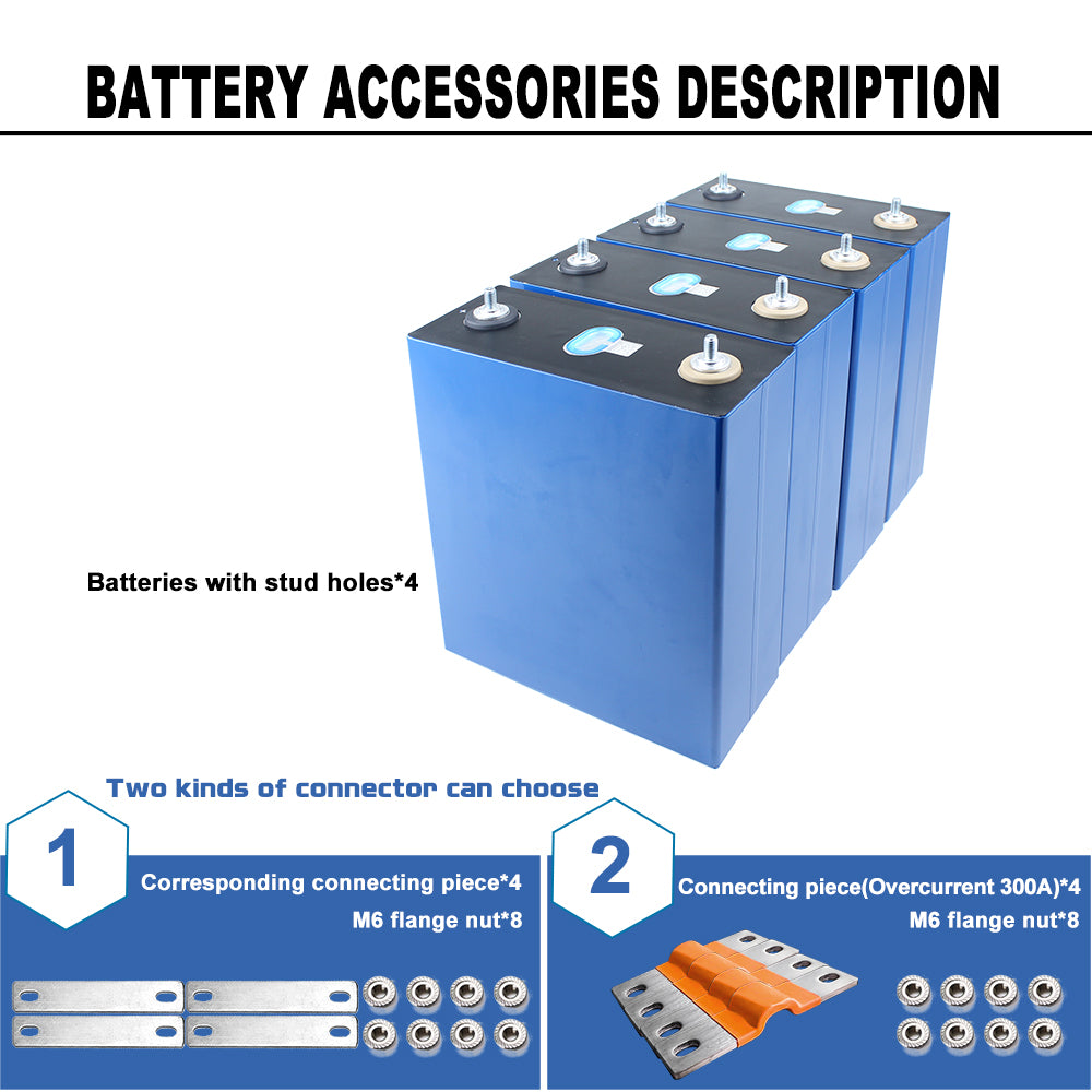 LiFePO4 CATL 3.2V 310Ah Battery Grade A Rechargeable LFP Cell For DIY 12V 24V 48V 72V Battery Pack,RV,EV,Solar Energy