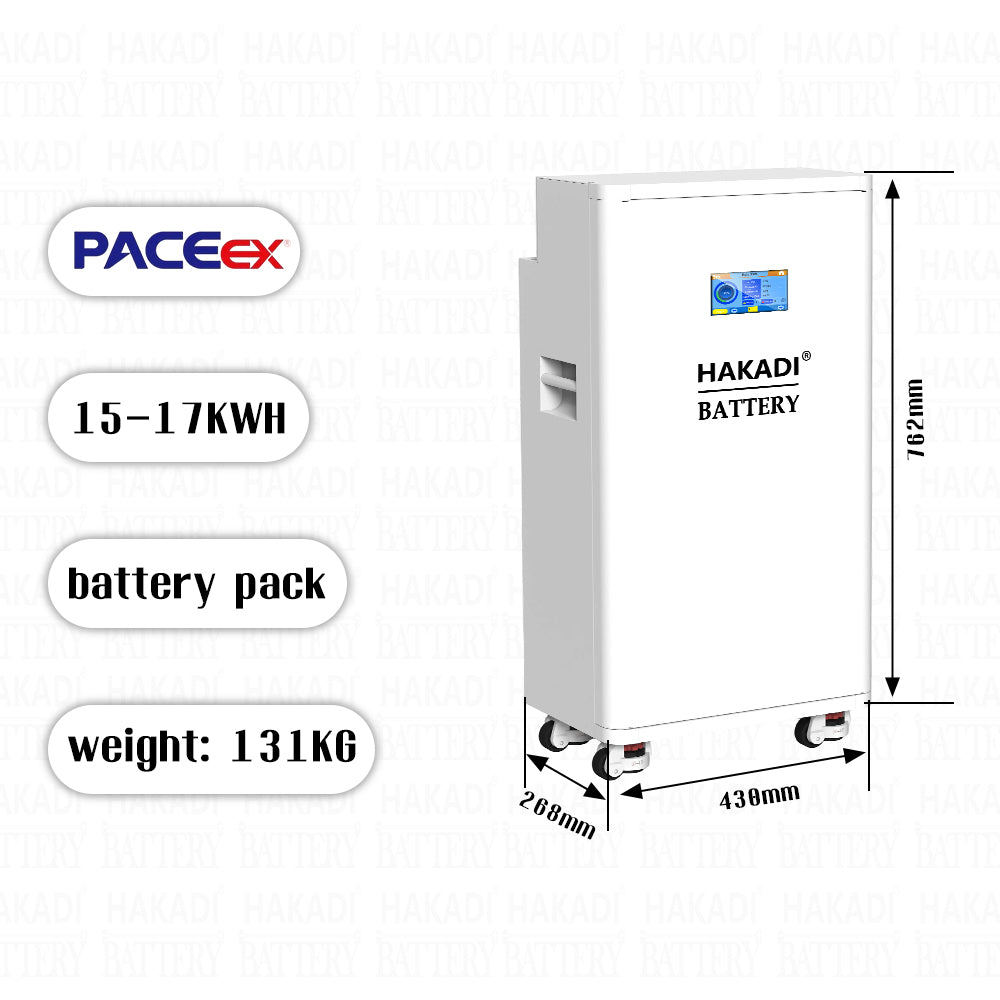 HAKADI PACEEX BMS 48V 16S LiFePO4 15-16 kwh DIY Battery Box With WiFi Bluetooth For Home Energy Storage System