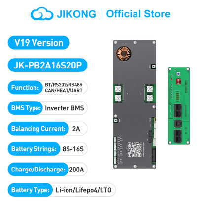 EU Stock JK Bms Active Balance Bms 4S 8S 12S 16S 20S 24S Smart Bluetooth Bms 60A 80A 100A 150A 200A for Lifepo4 Li-Ion Lto Battery