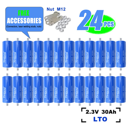 EU in Stock LTO Yinlong 30Ah 2.3V lithium titanate Battery Cycle life 25000+For Low temperature work,Car audio,DIY Battery Pack