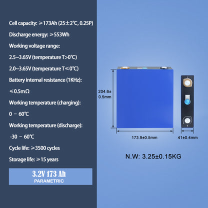 EVE LF173 LiFePO4 3.2V 173Ah Grade A Prismatic Battery Cells For RV, Boat,Off-grid power system