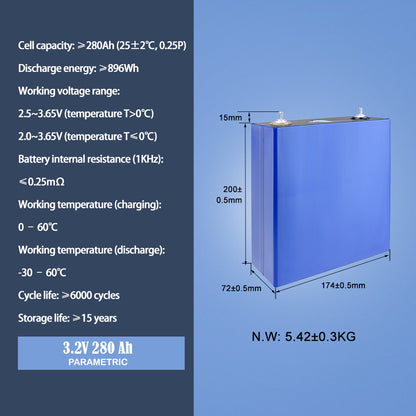 EU STOCK EVE LF280K LiFePO4 280Ah Battery Rechargeable Deep cycle Cell for energy storage,Home Solar Energy,DIY 12V 24V 48V 72V battery Pack