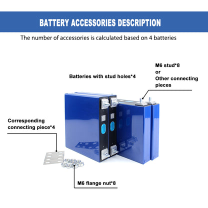 LiFePO4 EVE 3.2V 50Ah Grade A Cells Brand New Rechargeable Battery  For DIY 12V 24V 48V Power Supply Solar System