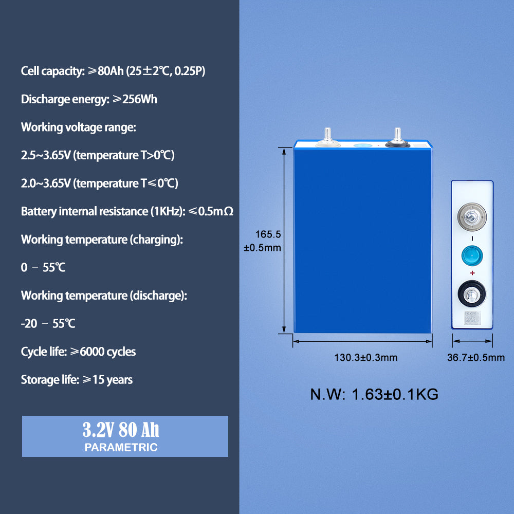 EVE 3.2V 80Ah LiFePO4 Grade A Brand new Battery Cells For DIY 12V 24V 48V Power Supply Solar System