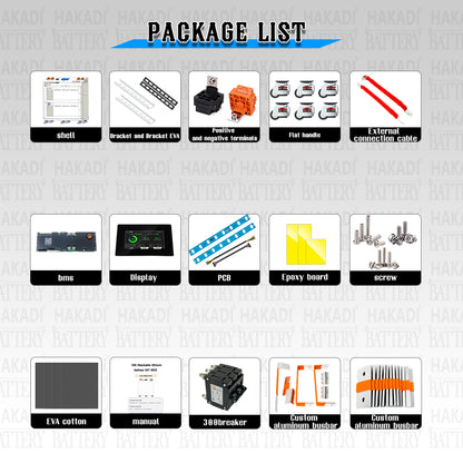 HAKADI 48V EVE MB56 628Ah Diy Battery Box 16S 32Kwh V19 JK BMS 300A For Off-Grid Backup,Solar